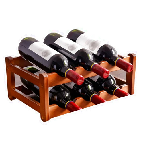 LYRWISHLTD Wine Rack Wine Racks Countertop Wine Rack Fits Perfect in Pantry Cabinet or Freestanding Floor, Solid Wooden Wine Storage Shelf Sturdy and Securely Holds 4 Wine Bottle wine racks countertop