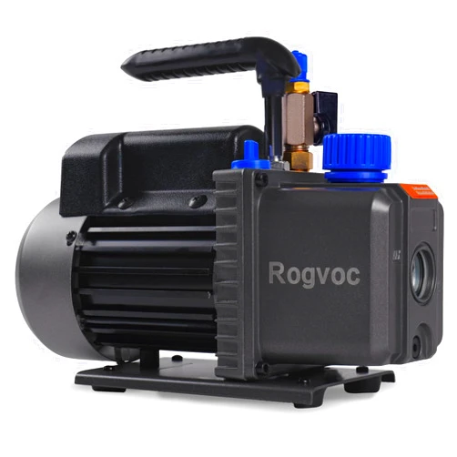 Rogvoc 3.5 CFM Vacuum Pump, 110V 1/4 HP Single Stage Rotary Vane Air Vacuum Pump for HVAC/AUTO, AC Refrigerant Recharging, Applicable to R12 R22 R134a R410a