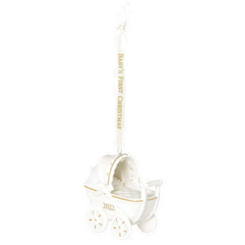 Hallmark Keepsake Christmas Ornament 2022, Baby's First Christmas Pram, Porcelain