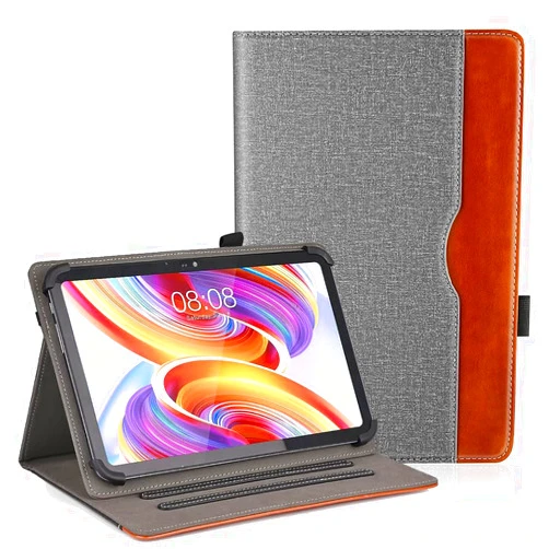 Elfofle Universal case for Sgin Tablet/Byybuo Tablet/ZZB Tablet/Feonal Tablet/Baken Tablet/Lville Tablet/Juninke Tablet 10 Inch, PU leather protective case for 10-11 inch tablet (Grey)