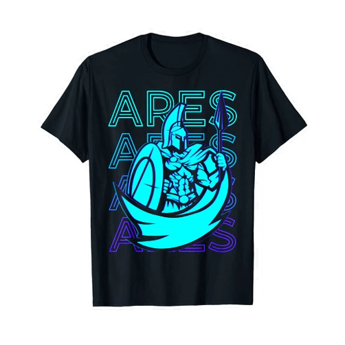 Greek Mythology Gifts Ares Greek God War Retro Ares T-Shirt Black