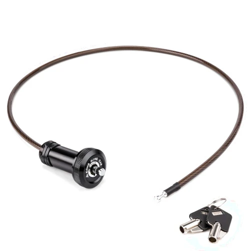 KONG MING CAR Bike Cable Lock - Handlebar End Bike Lock Cable - Bike Chain Lock Bicycle Helmet Cable Lock Anti Theft for Mountain/Road Bike Bars (Black)