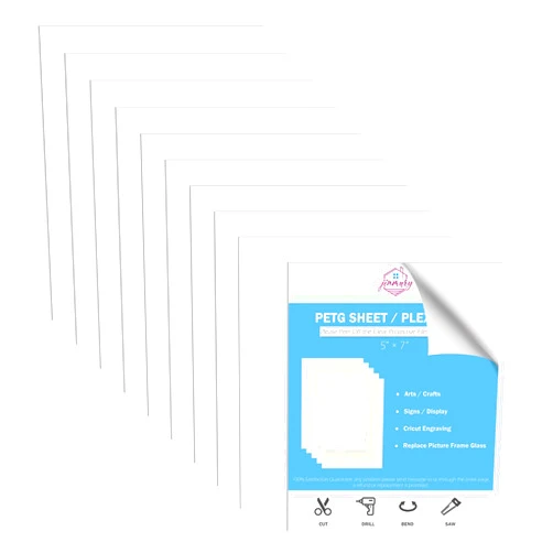JINMURY 20 Pack of 5x7” Acrylic Sheet/PET Sheet Panels 0.04