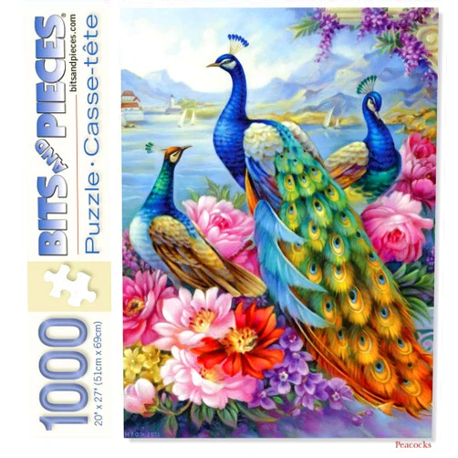Bits and Pieces – 1000 Piece Jigsaw Puzzle for Adults – Peacocks - Jigsaw Puzzles by Artist Oleg Gavrilov, Completed Puzzle Size: 20