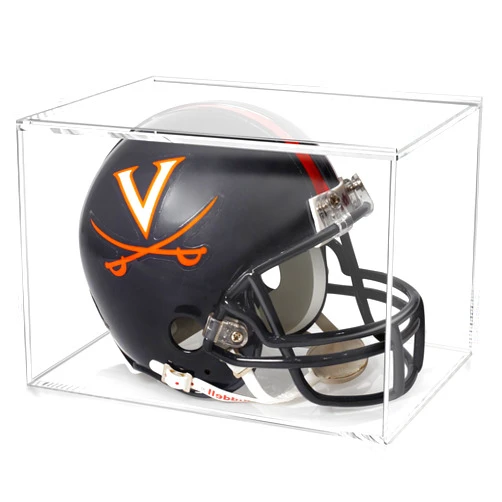Tutata Mini Helmet Display Case, Clear Acrylic Display Cases for 1/2 Football Baseball Helmet Showcase, UV Protection Mini Helmet Storage Box – 1 Pack