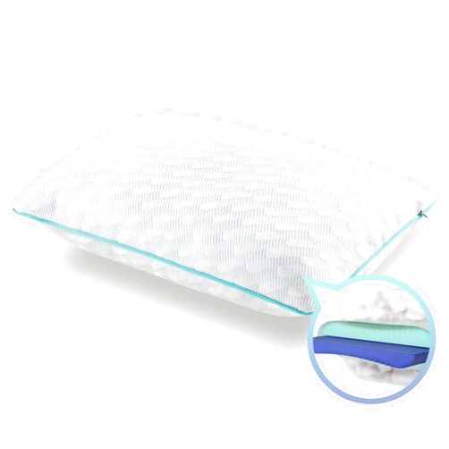 ZEO-SLEEP Hybrid Memory Foam Pillow Adjustable Standard Size Hypoallergenic Bed Pillows Ergonomic for Sleeping Neck Shoulder Pain Relief - Neck Contour Cervical Orthopedic Pillows for Side Back Sleepers