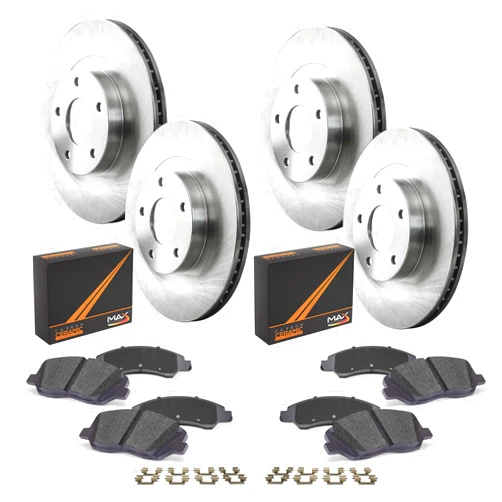 Max Advanced Brakes Front & Rear Brake Kit For 2020-2023 Chevy Silverado 1500 GMC Sierra Cadillac Escalade Tahoe Replacement Premium OE Disc Brake Rotors and Ceramic Brake Pads