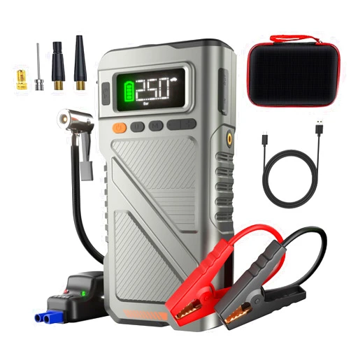Pabulumㅤ 6000A Jump Starter with Air Compressor, Portable Car Battery Charger Jumper Box with 150PSI Cordless Tire Inflator, 12V Vehicle Jumpstarter Power Pack for All Gas/10L Diesel w/Extended Jumper Cable