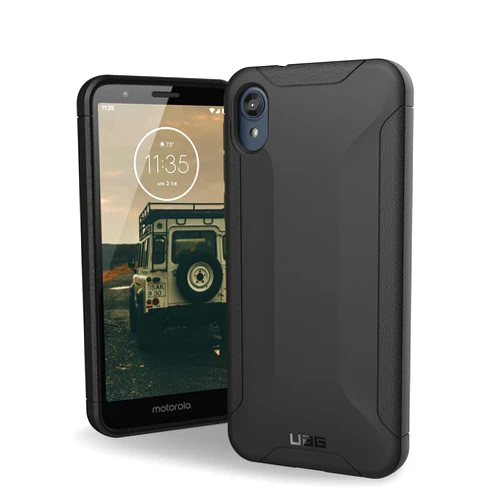 URBAN ARMOR GEAR UAG Made for Moto E6 Scout Feather-Light Rugged [Black] Military Drop Tested Phone Case