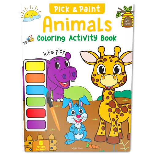 Wonder House Books Animals: Pick and Paint Coloring Activity Book