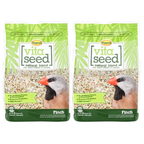 Higgins 2 Pack of Vita Seed Natural Blend Finch Food, 2 Pounds Each