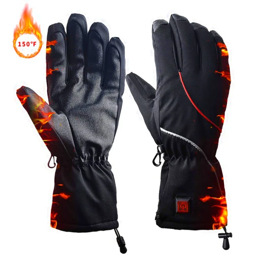 Kamlif Heated Gloves Temperature Control Winter Warm Gloves Cycling Hiking Motorcycle Glove for Man&Woman with 2600mA Rechargeable Battery to 3-8 Hours for Christmas Valentine Gift