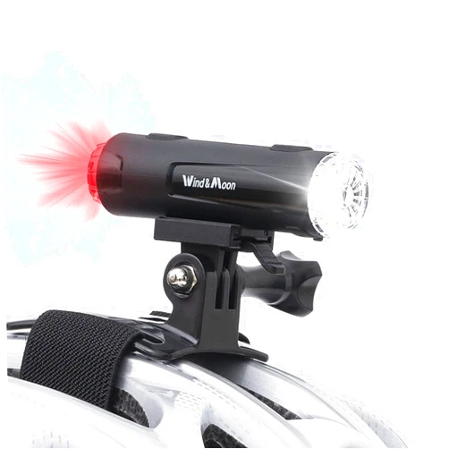 Semaho 2in1 Rechargeable Helmet Light with Bracket Mount Night Bike Light Riding Safety 5 Warning Light Modes IP66 Waterproof Bicycle Light, 360° Rotatable Front Rear Lights, Mountain Bike Headlight