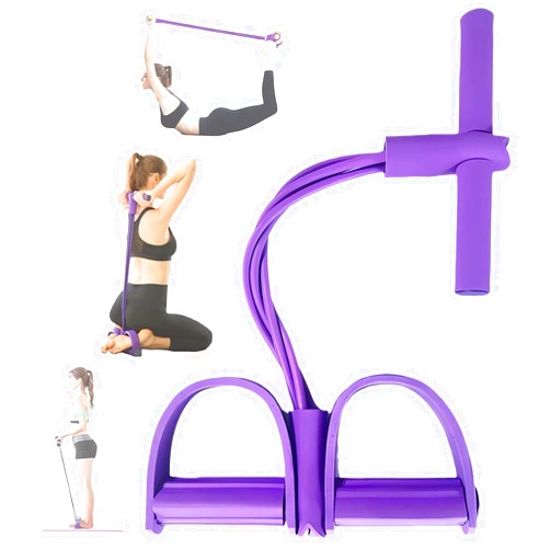 Tictoyo 21 Fitness Resistance Bands-4 Tube Pedal Ankle Puller - 2023 New Sit up Leg Stretch Rope Exercise Bands with Handles, Stretching Workout Fitness Bands for Arm Weights Exercise Equipment
