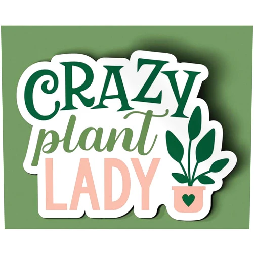 Kramer sticker's shop Kramer Crazy Plant Lady Sticker for Car Vinyl Decal Truck Window Bumper Sticker Water Bottle Laptop Decal Motorcycle Helmet 2.5 in. Set of 2