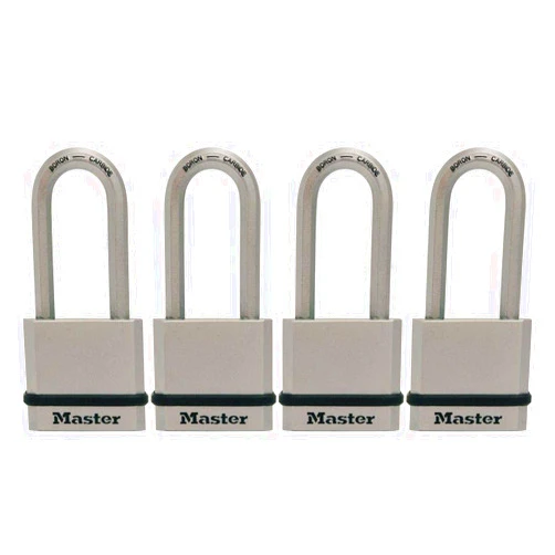 Master Lock M530XQLH Magnum Solid Steel Keyed Alike Padlocks, 1-3/4 in. Wide, 4 Pack Keyed-Alike