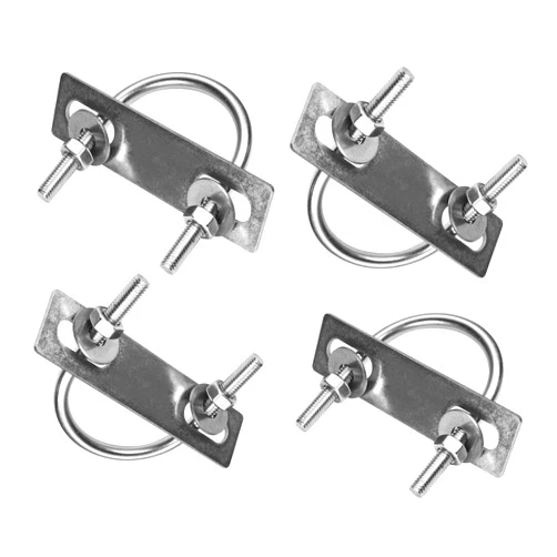 MroMax 4Pcs 304 Stainless Steel M6 Thread Silver Round Bend U Bolts with Self Locking Nuts and Washers for Fastening Products to 1.65