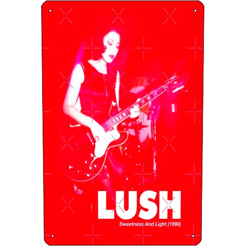Oedrtqi Lush band // Sweetness & Light Poster Metal Tin Sign 12 X 8 Inch Funny Man Cave Home Office Bar Decor