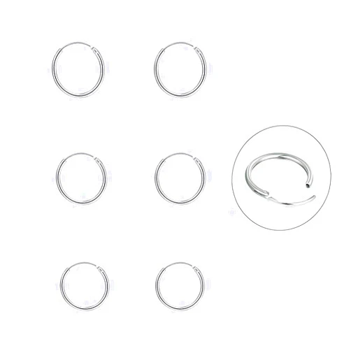 EPIRORA Silver Hoop Earrings- Cartilage Endless Small Hoop Earrings Set for Women Men, 3 Pairs of Hypoallergenic 925 Sterling Silver Tragus Earrings Nose Lip Rings