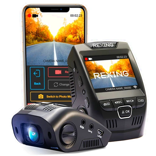 RexingUSA V1-4K Ultra HD GPS Car Dash Cam with Wi-Fi 2.4” LCD Screen | 170° Wide Angle Dashboard Camera Recorder with G-Sensor | WDR | Loop Recording | Supercapacitor | Mobile App | 256GB Supported