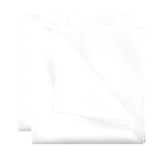 Qianyu 2pcs Men's Handkerchiefs Selected Soft White Hankie Suit Machine Wash Solid Pocket Squares Towel Premium Gents Hankies for Men Workout Father's Day Christmas Party Gifts