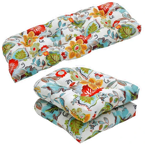 TreesnTrends Outdoor Alatriste Ivory 3 Piece Cushion Set