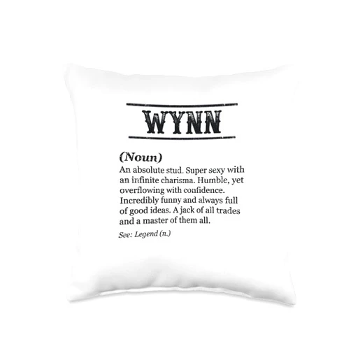For Someone Named WYNN WYNN-Funny Phrase with Name Definition | Customized Men's Throw Pillow, 16x16, Multicolor