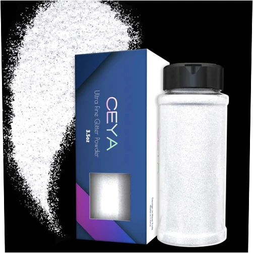 Ceya 3.5oz/ 100g Ultra Fine Glitter Powder Clear Glitter 1/128” 0.008” 0.2mm for Slime Epoxy Resin Craft Tumbler Jewelry Nail Art Festival Makeup Scrapbook Painting Wedding Cards