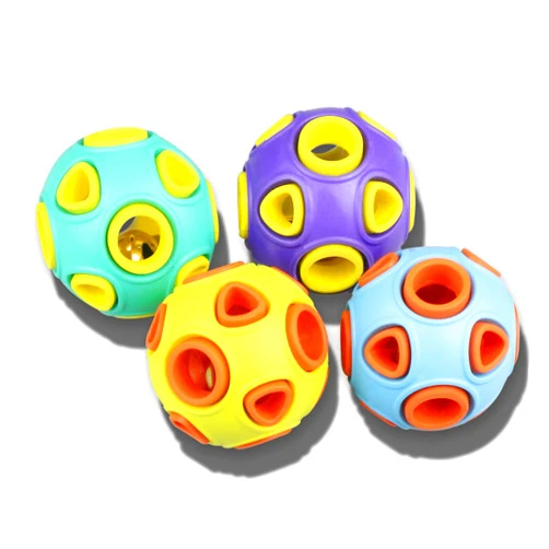 SCHITEC Dog Balls with Bell Sound, [4 Pack] Rubber Bouncy Fetch Ball for Puppies Small Dogs, 2” Interactive Pet Chew Toys