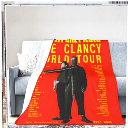 Cerkgbu Soft Flannel Blankets Twenty One Music Pilots Lightweight Throw Blankets Air Conditioning Blanket Nap Blanket Flannel Durable 50