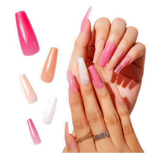 Makartt Press On Nails，Soak Off Soft Gel Nail Tips 240pcs Ballerina Acrylic Nail Kit Nail Tips Full Cover Nude 4pcs Nail Glues 1pcs Nail File with Case False Nail Kit, Nail Pump-Ups in Bachelorette