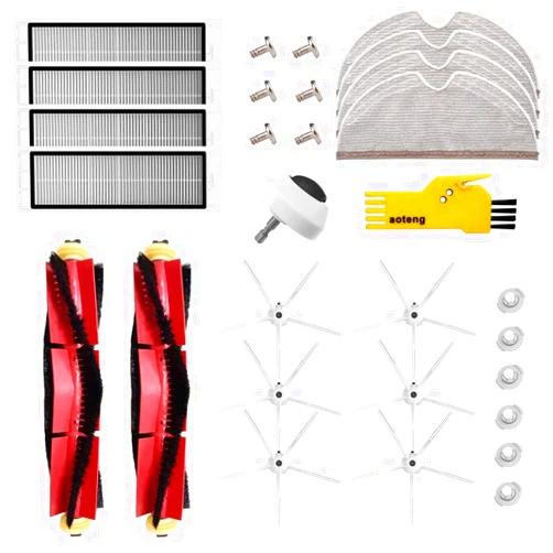 aoteng Accessory Kit for Roborock S6 Pure S4 Max E4 S5 MAX S6 MaxV E35 S6 E25 E20 Xiaomi Mi Robot Robotic Vacuum Cleaner Replacement Parts 29 Packs Main Brush & Side Brush & Filter & Mop Cloth Style 03