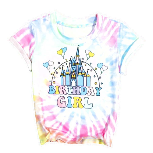 UNIQUEONE Birthday Girl Shirt Magical Castle Tshirt Birthday Shirts for Kids Funny Birthday Party Gift Tees Cute Graphic Tops