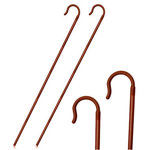Poen 2 Pack Shepherd's Costume Giant Crook Staff Halloween Staff Hook Prop Shepherd Crook Staff 62.9