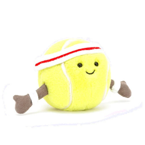 Jellycat Amuseables Tennis Ball Stuffed Toy, 3.5 inches - Tennis Ball Plush for Sports Fans