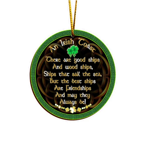 WODORO St. Patrick's Day Irish Pride Proud to Be Irish Wooden Ornament, Irish Blessing, Irish Cross, Lucky Leprechaun, Gifts for Irish Family Friends Colleagues (02)
