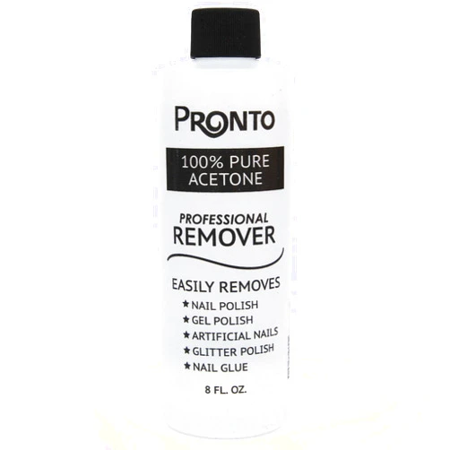 Pronto 100% Pure Acetone - Quick, Professional Nail Polish Remover - For Natural, Gel, Acrylic, Sculptured Nails (8 FL. OZ.)