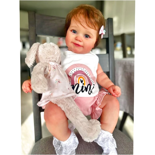 Zero Pam Realistic Smiling Reborn Baby Dolls -20 Inch Lifelike Newborn Preemie Baby Dolls Girl Real Looking Baby Dolls Soft Cloth Body Adorable Toddler Doll Gift for Kids Age 3+