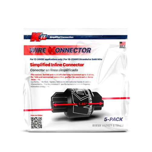 K-IT Products Konnect-It Waterproof Wire Connectors - Twist-On Splice Electrical Connectors for 18-22 AWG Wires - Fast & Tool-Free - Indoor and Outdoor Lighting, Sprinklers, and Mechanical Terminals - 5 Pack