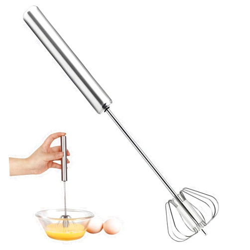 Eosraffa Stainless Steel Whisk - 2024 New Versatile Semi-Automatic Whisk Blender for Home - Hand Push Rotary Whisks Blender Kitchen Utensil for Blending,Whisking,Beating,Frothing,Stirring