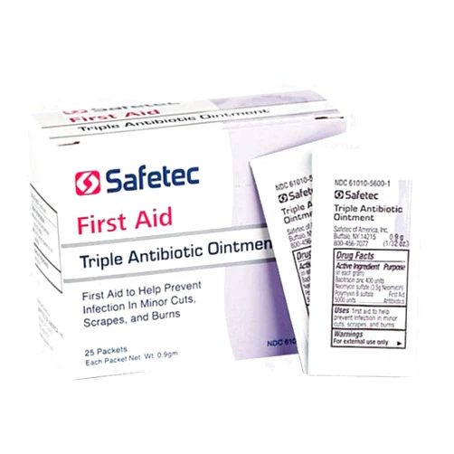Safetec Triple Antibiotic - 25 0.9 Gram Packet Box, Multi-colored,