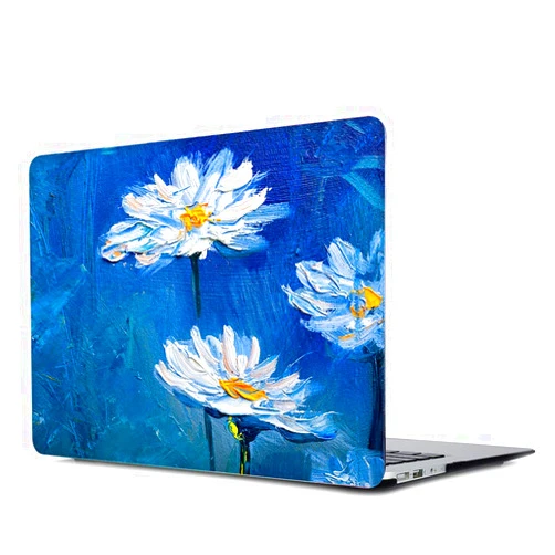 Onkuey Compatible with New MacBook Air 13.6 inch Case 2022 A2681 M2 Chip with Retina Display, Plastic Pattern Hard Shell Case, for Macbook Air M2 Case, White Lotus