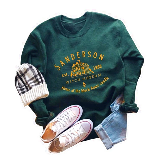 Yimoya Sanderson Witch Museum Sweatshirt Womens Funny Halloween Pullovers Hocus Pocus Blouse Tops