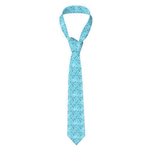 KeuLeN Mens Novelty Necktie Grunge Ice Hockey Blue Tie Weddings Neck Tie For Men