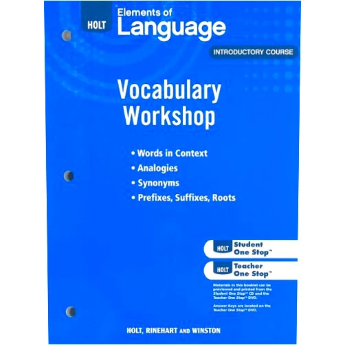 By Judith L. Irwin (Author), Lee Odell (Author), Richard Vacca (Author), Renee Hobbs (Author), John Warriner (Author) & 2 more Elements of Language, Grade 6 Vocabulary Workshop: Holt Traditions Vocabulary Workshop Introductory Course (Vocab Workshop 2009)