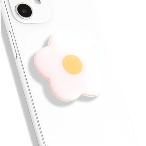 On The Grip OnTheGrip Cute Solid Color Daisy Flower Design Collapsible Mobile Phone Grip Stand Holder for Smartphone Tablet Cell Phone Accessory (Pink)