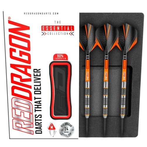 RED DRAGON Amberjack 5: 24g Tungsten Darts Set with Flights and Stems