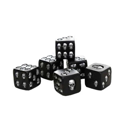 Pacific Giftware Decorative Black Skull Dice of Death 1.5 Inches Each Set of 6