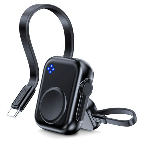 HUOTO 2024 Upgraded for Apple Watch Charger, Magnetic Portable iWatch Charger USB C 1400mAh Power Bank Keychain Fast Wireless Charging Travel for Apple Watch Series 10/9/8/UItra/7/6/5/4/3/2