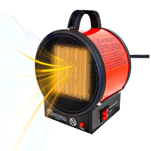 Sunnydaze 120V Portable Electric Utility Heater for Garage - 1500W/750W - Auto Shutoff - Small Ceramic Space Heater for Indoor Use